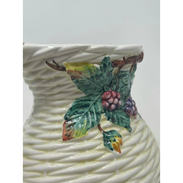 Vintage Italian Floral Pitcher For Sale - Image 10 of 12