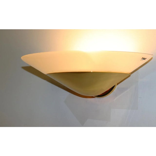 Itre 1990s Modern "Mezzo Alo" Wall Lamp Murano White Glass For Sale - Image 4 of 13