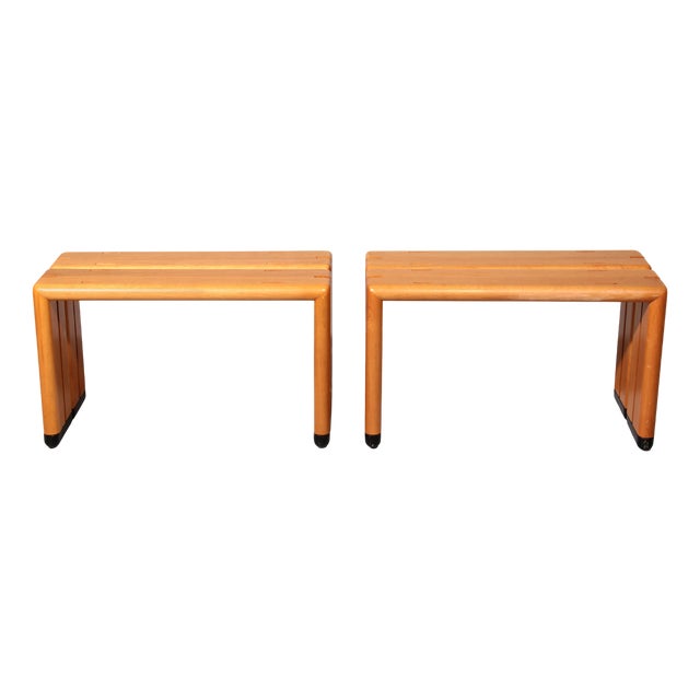 Italian Beechwood Benches, 1960, Set of 2 For Sale