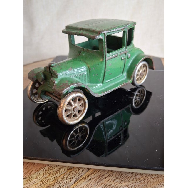 Antique Arcade Cast Iron Ford Model T Coupe Green Toy Car 5" Freeport Ill 1920s For Sale - Image 17 of 18
