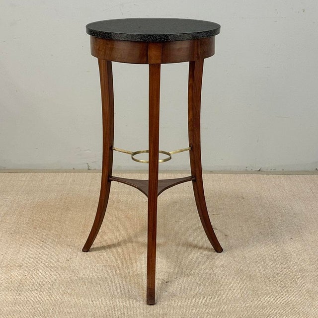 Oxblood Red French Directoire Mahogany Black Marble Guéridon ~ End Table For Sale - Image 8 of 18