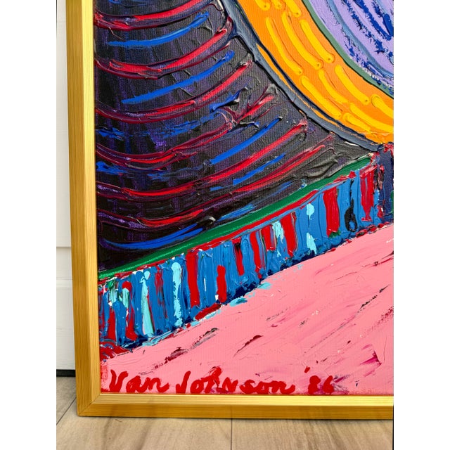 Here is a wonderful 1986 original acrylic painting by actor and artist Van Johnson, titled Van’s Road and painted in...