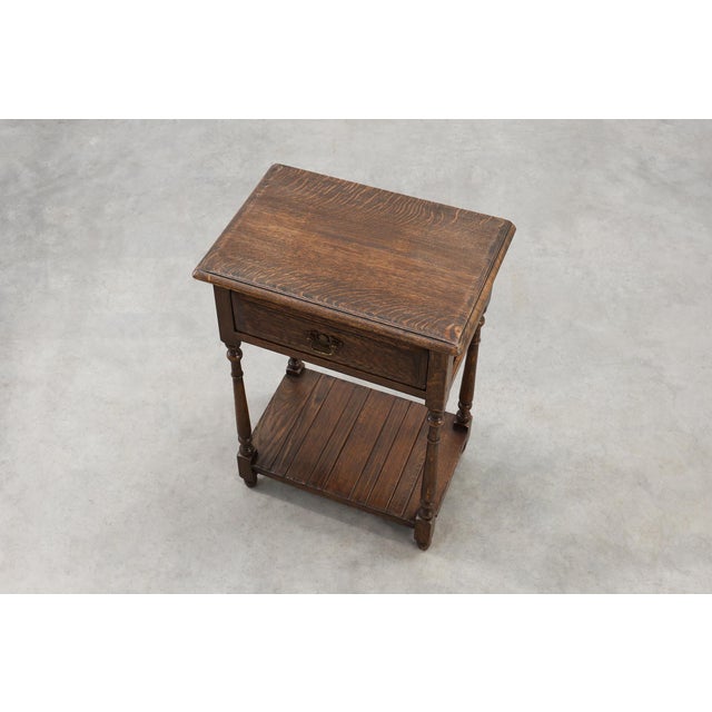 Small Rustic Cabinet with Drawer or Nightstand in Oak, France, 19th Century For Sale - Image 11 of 13