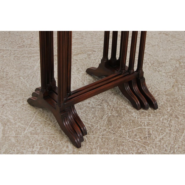 Theodore Alexander Set of 3 Mahogany Nesting Tables For Sale - Image 9 of 17