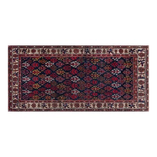19th Century North West Persian Botanic Handwoven Wool Rug For Sale