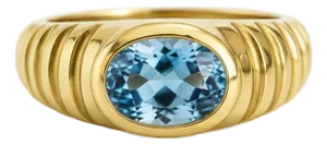 Oval Bezel Topaz Ring for Men Silver, Gold, Size 10