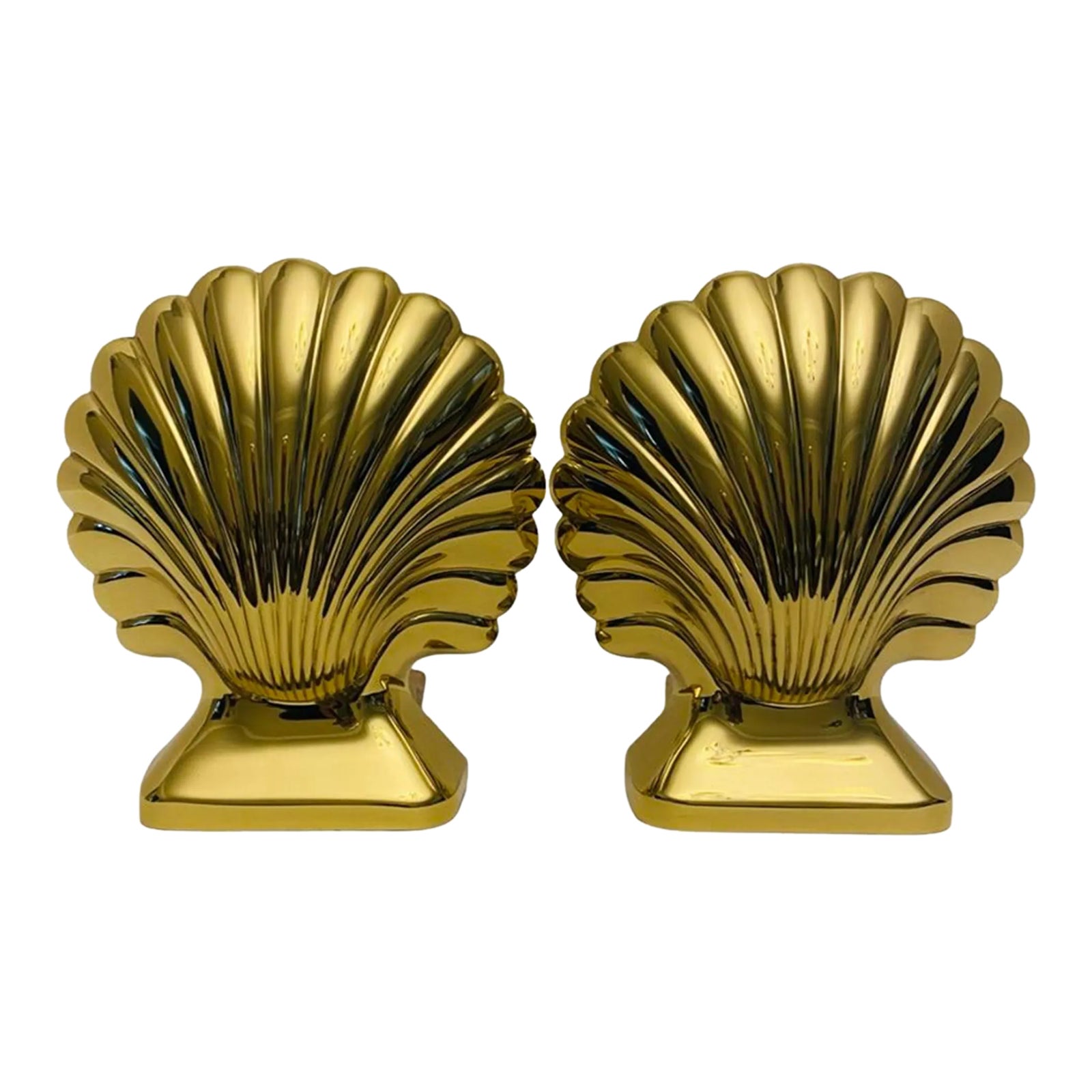 Vintage Baldwin Brass Shell Bookends, Engraved Henry Ford Museum ...