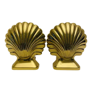Vintage Baldwin Brass Shell Bookends, Engraved Henry Ford Museum Seashells- a Pair