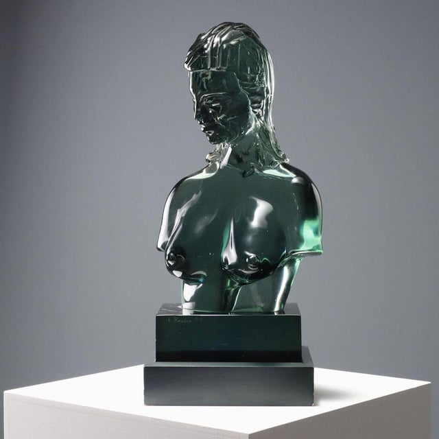 Loredano Rosin, Bust of a Young Woman, Glass For Sale - Image 9 of 9