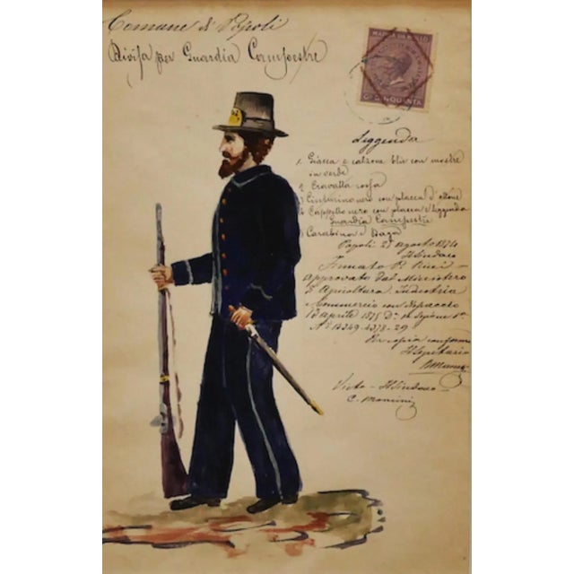 Unknown, Guard, Watercolor, Early 20th Century For Sale - Image 3 of 3
