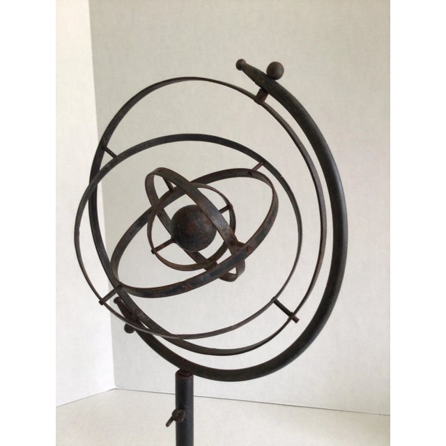 1950s Iron Armillary or Rotating Sphere on Metal Base For Sale In New York - Image 6 of 10