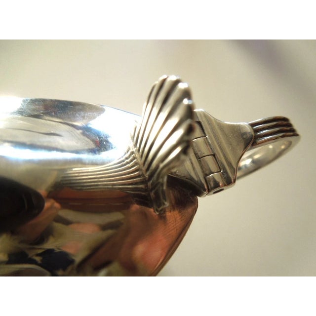 Late 19th Century 1882 Edward Hutton England Sterling Silver Mustard Pot Cobalt Blue Glass Liner For Sale - Image 5 of 9