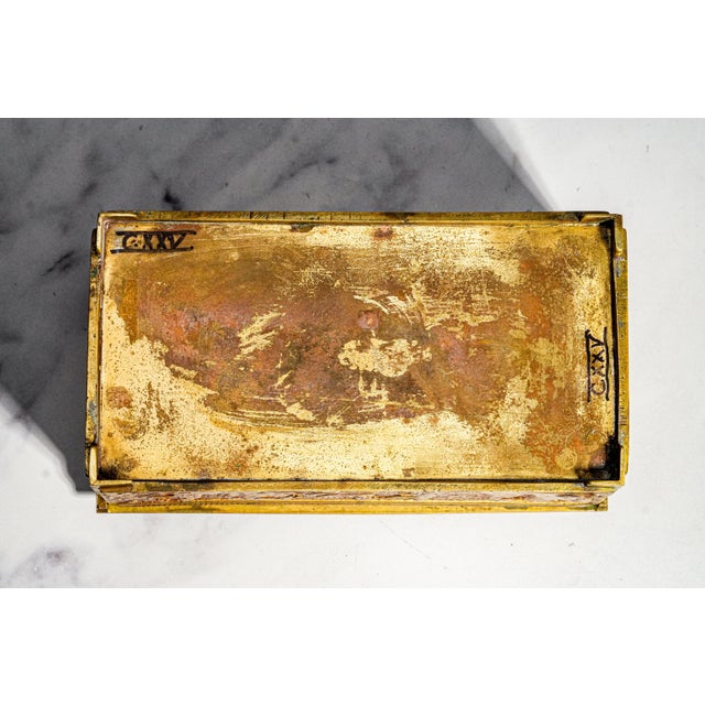 Figural Relief Neoclassical Heavy Metal Keepsake Antique Box Jewelry Casket Grand Tour Decor Style Home Decor For Sale - Image 14 of 14
