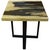 Beautiful petrified wood slab top side table in contrasting tones. Set on a modern black steel base. As with a diamond, we...