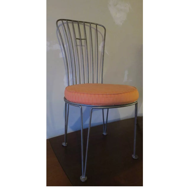 Metal Mid-Century Modern Cast Iron Garden Chair For Sale - Image 7 of 9