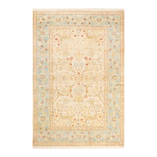Mogul, One-of-a-Kind Hand-Knotted Area Rug - Ivory, 4' 3" x 6' 5" For Sale