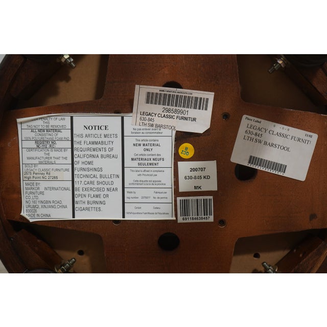 Pair of Legacy Classic Leather Back Bar Stools For Sale - Image 16 of 16