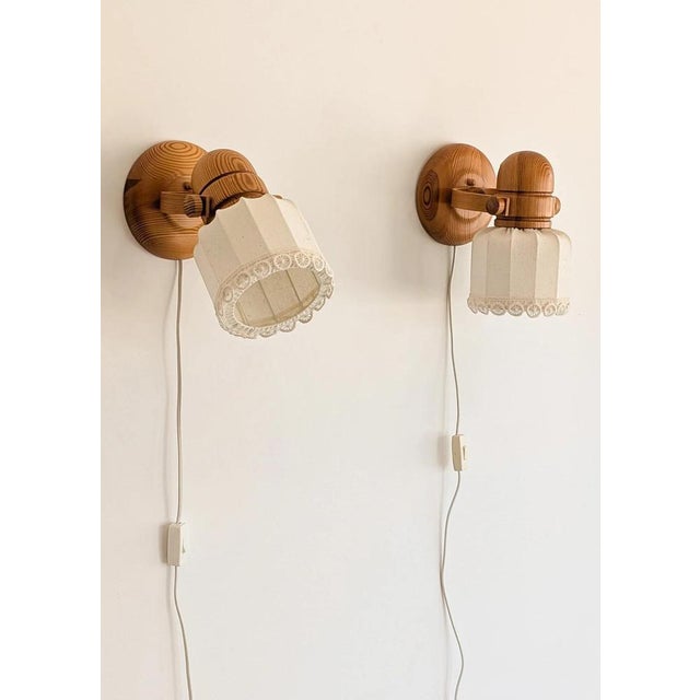 1970s Swedish Pine Wall Lamps from Markslöjd, 1970s, Set of 2 For Sale - Image 5 of 13