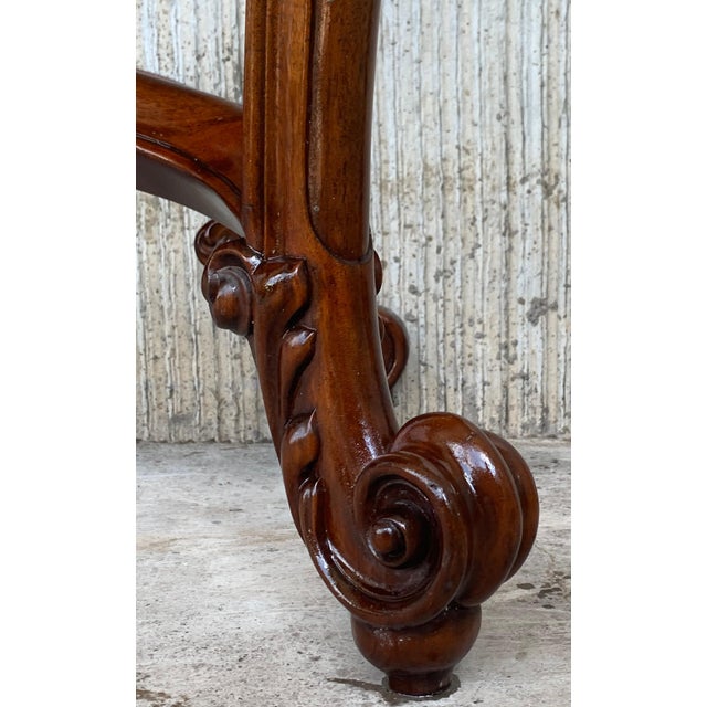 Early 20th Century Large French Regency Carved Walnut Console Table with White Marble Top '2 Avai' For Sale - Image 14 of 18