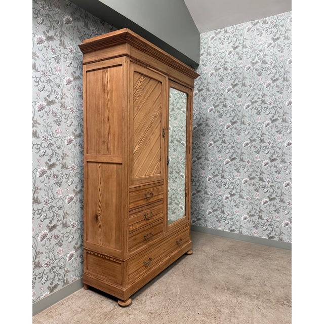 Antique Country Wardrobe in Wood, 1890s For Sale - Image 3 of 16