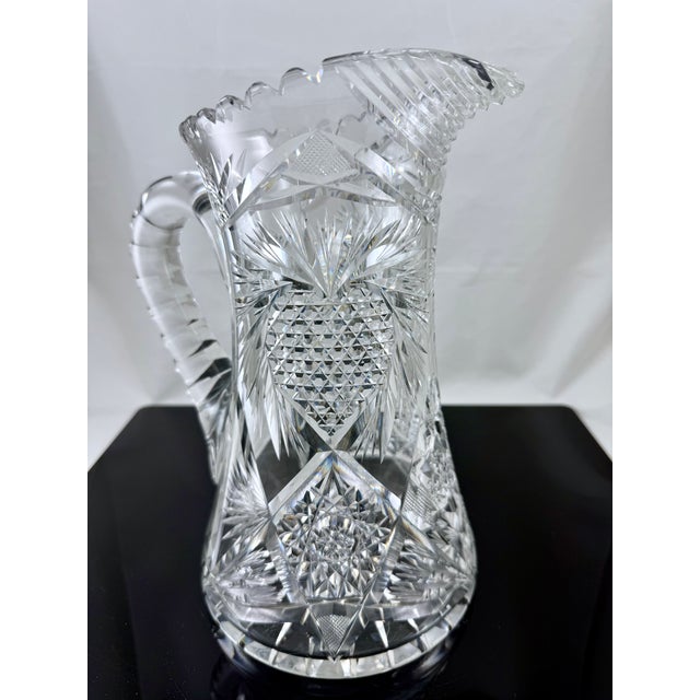 Late 19th Century Late 19th Century American Brilliant Cut Glass Pitcher For Sale - Image 5 of 9