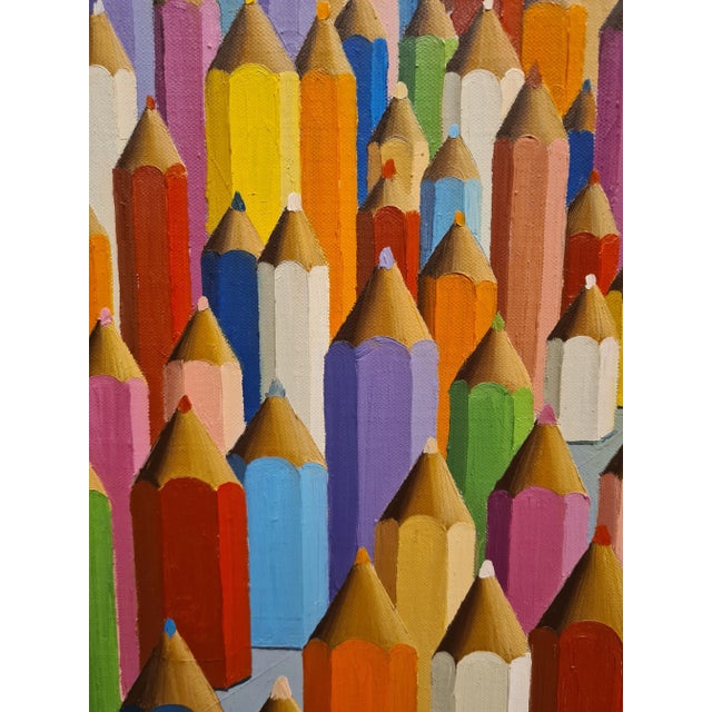 Antonio Bencich, Panorama of the Metropolis, 2002, Oil on Canvas For Sale - Image 9 of 12