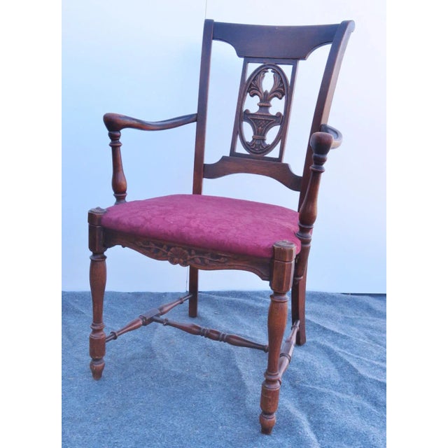 French Oak Carved Dining Chairs-Set of 6 For Sale - Image 4 of 12