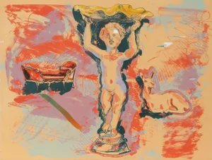 Archie Rand "Lawn Furniture" Lithograph