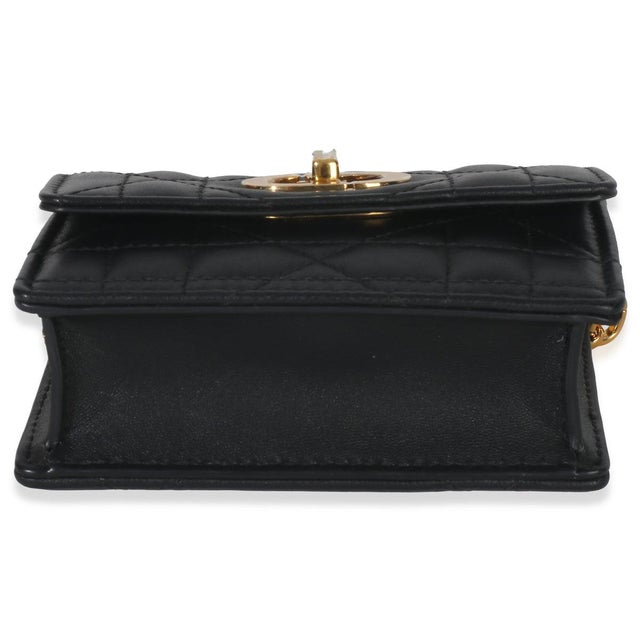 2020s Black Macrocannage Calfskin Micro Miss Caro Chain Bag For Sale - Image 5 of 9