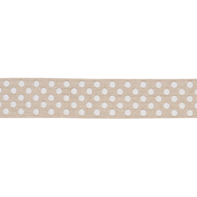 A charming polka-dot design embroidered on linen, Dotted Embroidered Tape adds a fun, textured touch to pillows, window...
