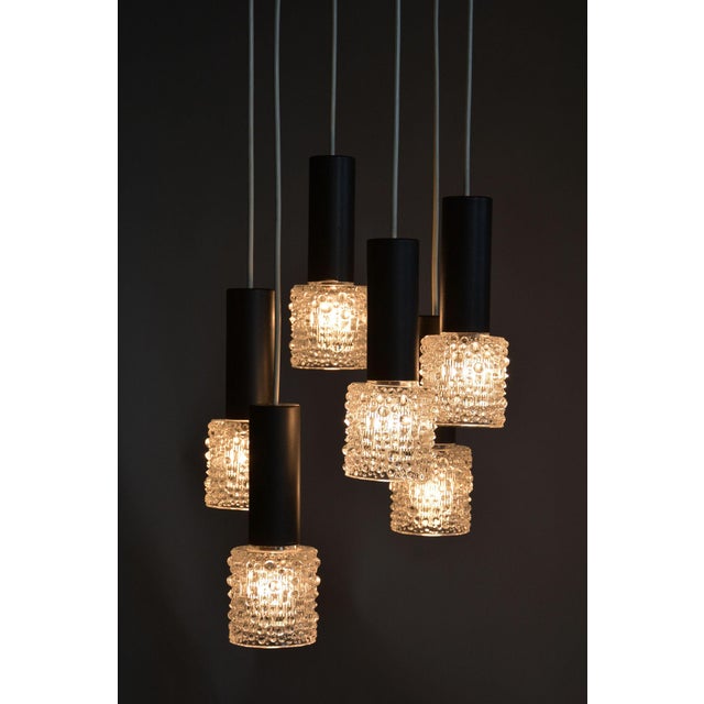 Mid-Century Chandelier in Steel by Elektroinstala Jílové, Czech, 1960s For Sale - Image 14 of 16