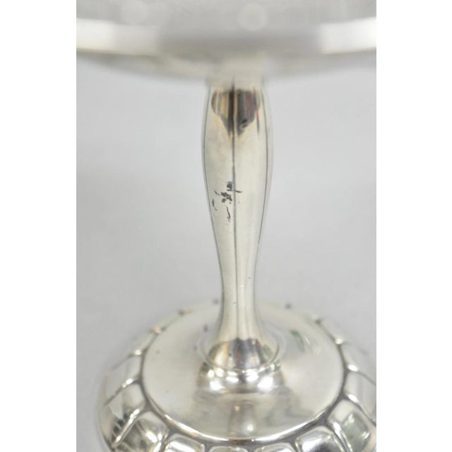 Metal Antique Victorian Floral Repousse Wma Rogers Silver Plated Footed Compote Dish For Sale - Image 7 of 11