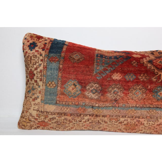 Early 20th Century Antique Kurdish Lumbar Rug Pillow - 16'' X 43'' For Sale - Image 5 of 12