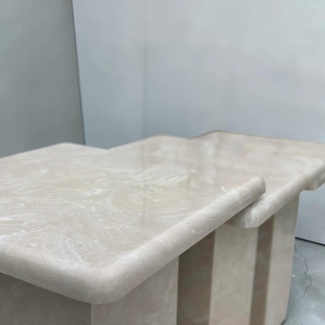 1980s Vintage Tall Marble Nesting Tables For Sale - Image 16 of 18