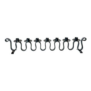 1950s Swedish Iron Squiggle Ondulation Candle Holder For Sale