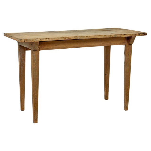 19th Century Swedish Rustic Pine Side Table For Sale