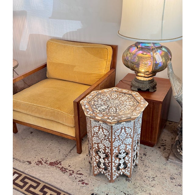 White Antique Mid-19th Century Mother-of-Pearl Inlaid Octagonal Side Table For Sale - Image 8 of 8