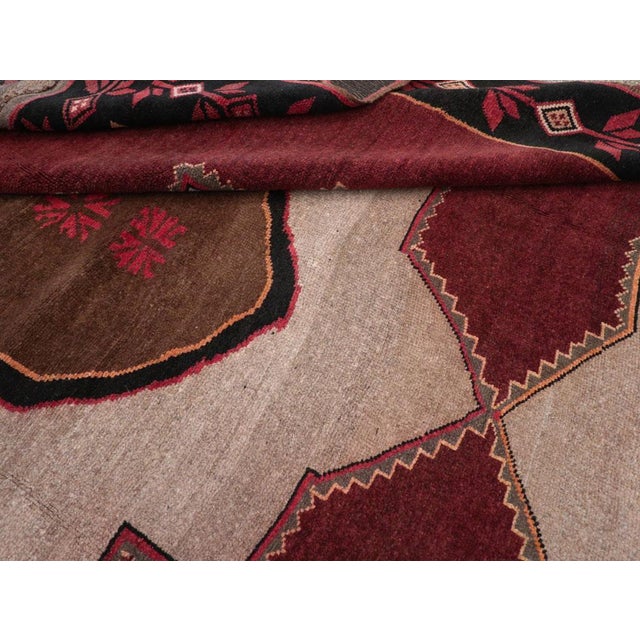 Burgundy Galerie Shabab Collection Mid-20th Century Turkish Anatolian Tribal Carpet For Sale - Image 8 of 8