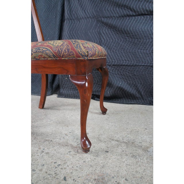 6 Vintage Harden Queen Anne Style Solid Cherry Dining Chairs Set For Sale - Image 9 of 13