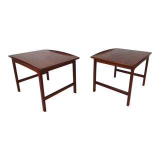 Vintage Modern Sculpted Teak End Tables - a Pair For Sale