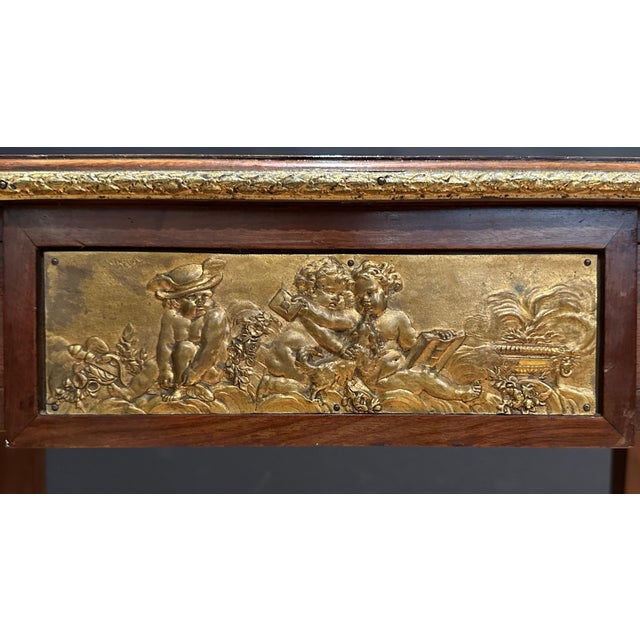 Antique French Gilt Bronze Mounted Louis Xv–xvi Transitional Low Table For Sale - Image 4 of 7