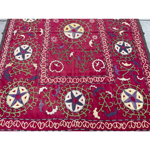 This is an absolutely intriguing Suzani from Central Asia. It's in exceptional shape and ready to be used as wall art or...