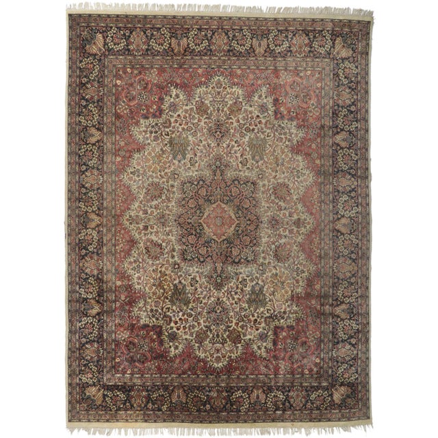 Vintage Indian Rug, 09'03 X 12'07 For Sale - Image 9 of 10