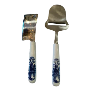 Vintage Delft Cheese Cutters- 2 Pieces