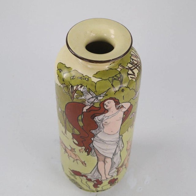 Ceramic Antique Arts and Crafts Ceramic Psyche Vase from Frank Beardmore & Co., 1905 For Sale - Image 7 of 10