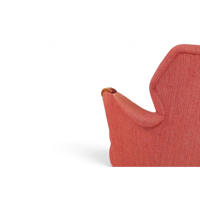 1940s Scandinavian Modern Loveseat in Original Copper Blush Wool For Sale - Image 4 of 5