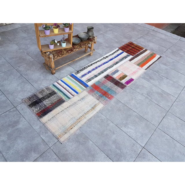 Textile Mid 20th Century Turkish Handknotted Kilim Runner For Sale - Image 7 of 10