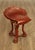 High Quality Vintage Italian Painted Grotto Stool with Shell Carved Swivel Seat and Partial Gilt Floral Accents
