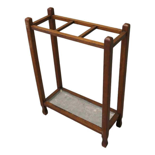 Arts and Crafts Golden Oak Umbrella Stand, 1880 For Sale