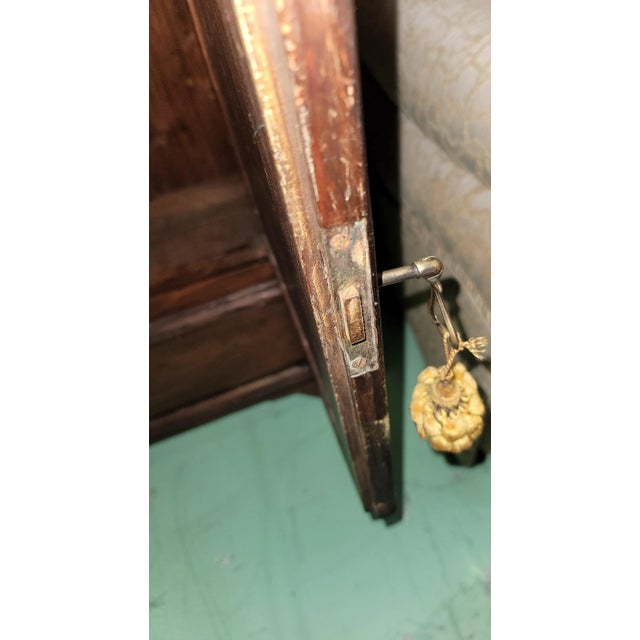 Late 19th Century Antique Pine Hutch Bar With Double Amber Glass Doors Chairish